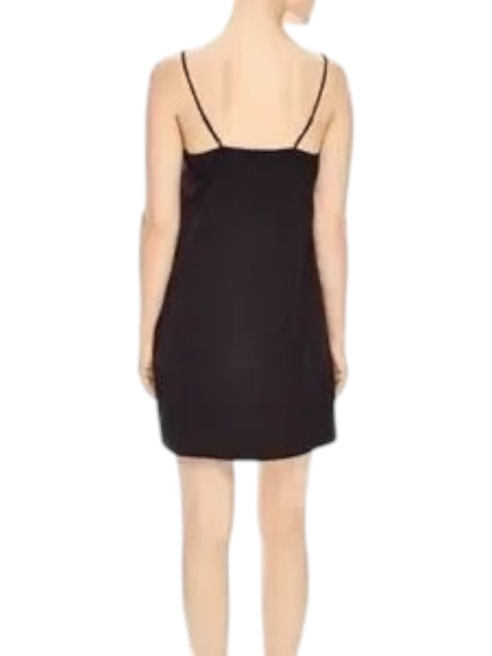 Sandro Black Viscose Slip Dress Minimalist V Neck Mini Size 40/8 - Picture 12 of 12
